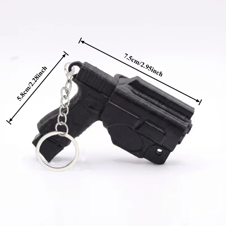 3D Printed Mini Pistol Shaped Keychain Pendant