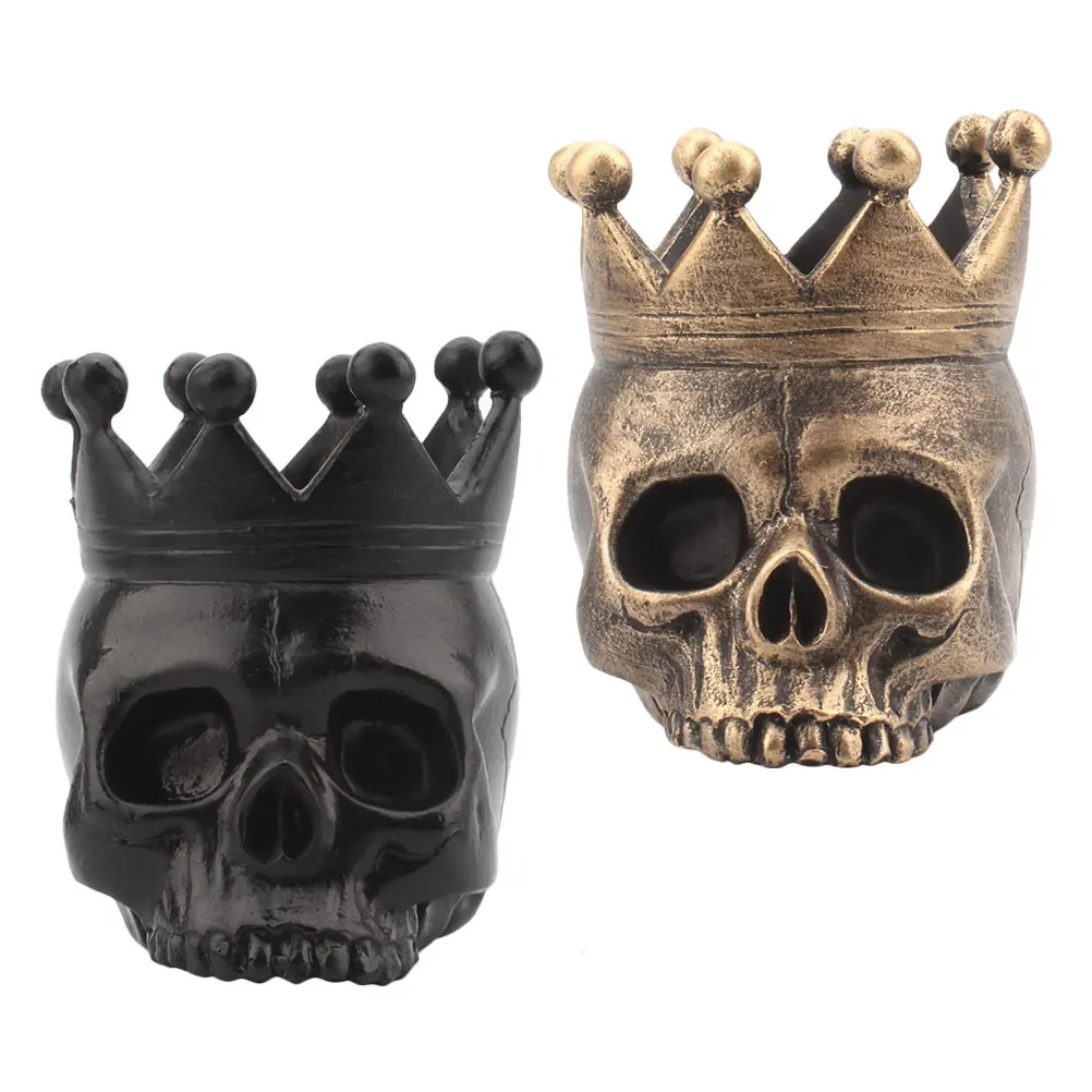 2 قطعة تاج الجمجمة حامل الهالوين الراتنج الشمعدان ديكور حفلة منضدية حامل هالوين الجمجمة ديكور حلية #5