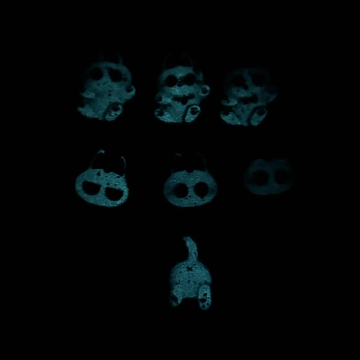 رائعتين ملتوي أسود أبيض القط الراتنج مسمار السحر الإبداعية مضيئة الكرتون القطط مسمار الفن زينة DIY دبوس الشعر تصاميم الأظافر #6