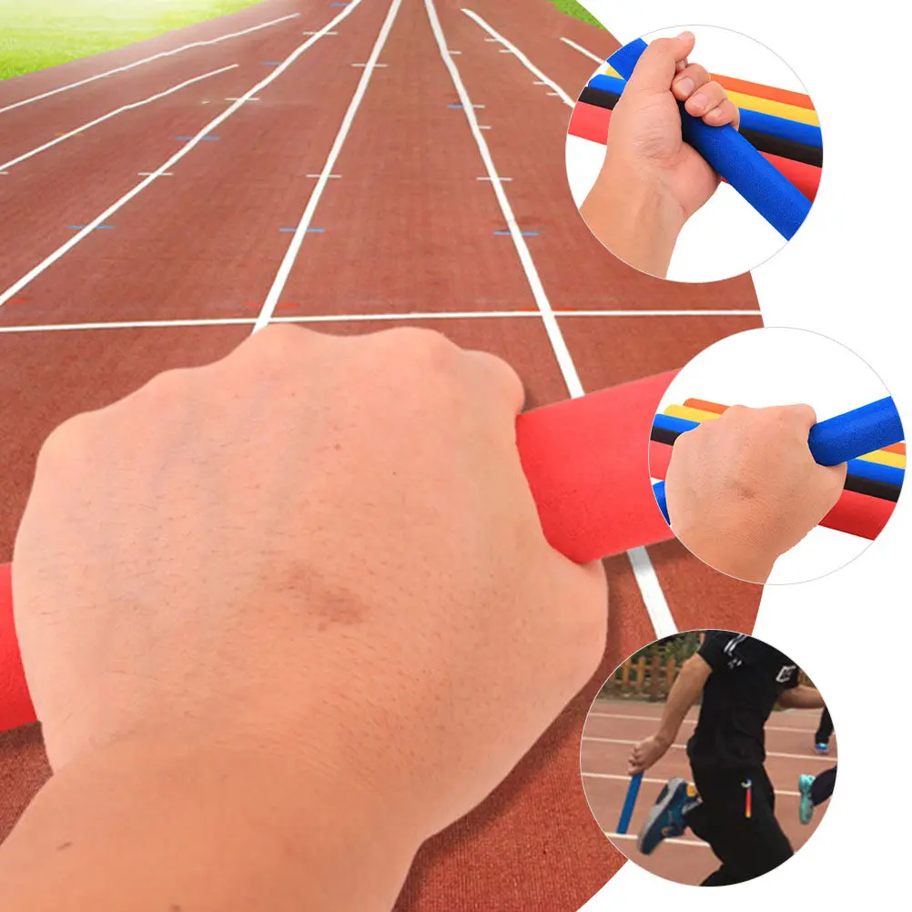 5Pcs Reliable Reusable Relay Race Sticks with Sponge Cover Anti-Skid Comfort Grip for Kids Outdoor Sports Training Supply