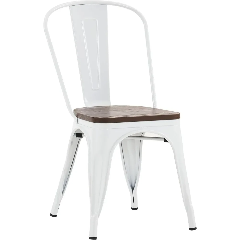 Metal Dining Chair Farmhouse Tolix Style for Kitchen Dining Room Café Restaurant Bistro Patio, Stackable