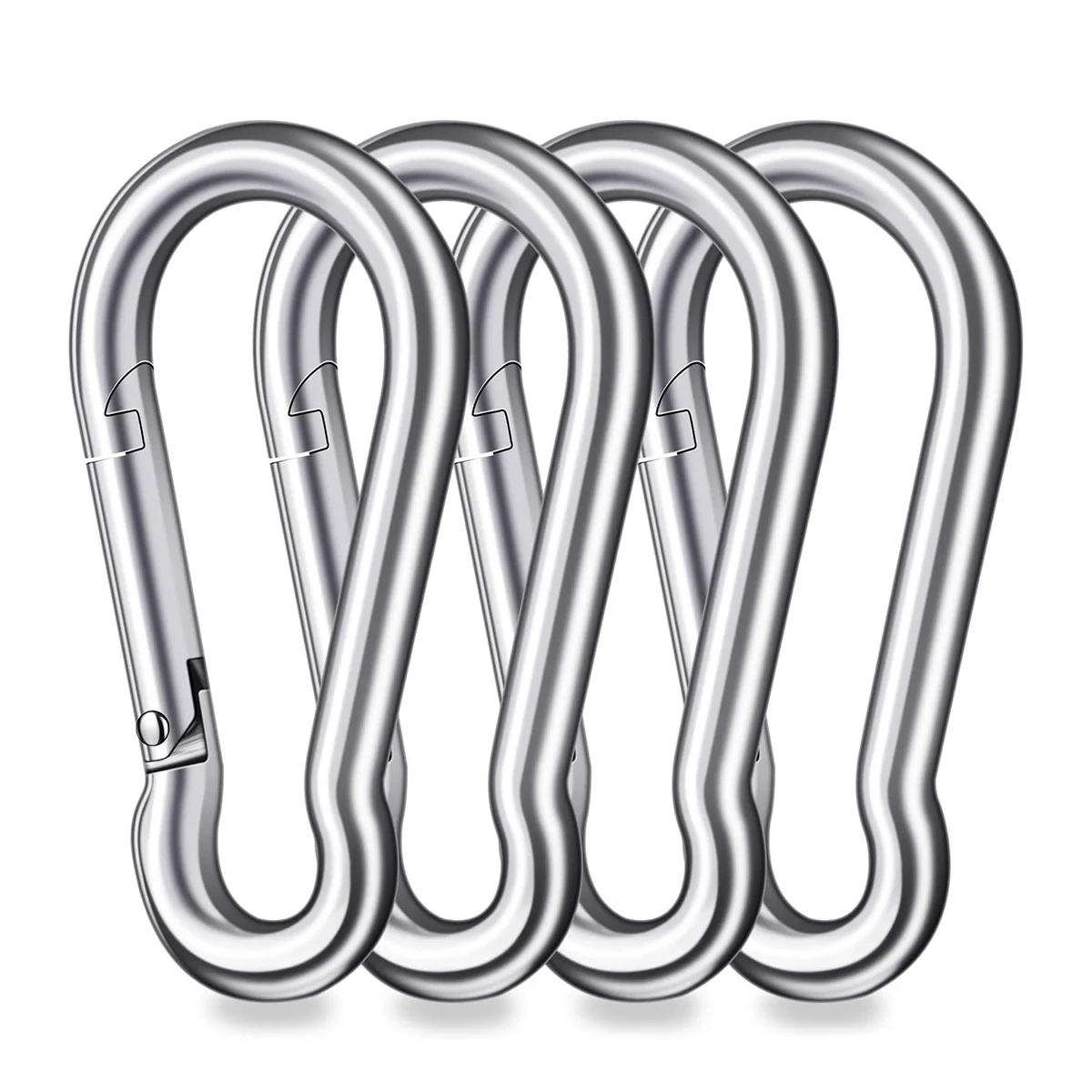 M4 M5 304 stainless steel outdoor climbing spring buckle hook key safety hook wear-resistant hanging chain pet accessories