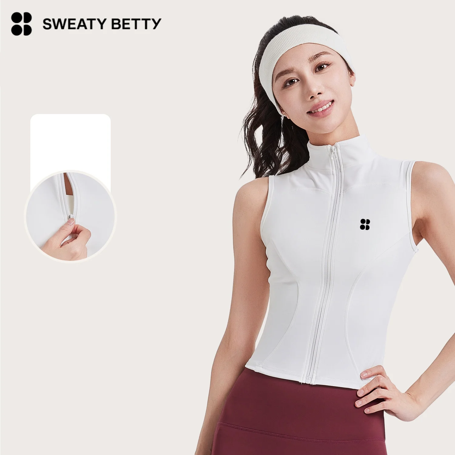 2026 سويتي بيتي ماركة المرأة الربيع والصيف جديد بلا أكمام سترة يوجا سليم تنفس سليم الوقوف طوق الرياضة 2025 سترة #3