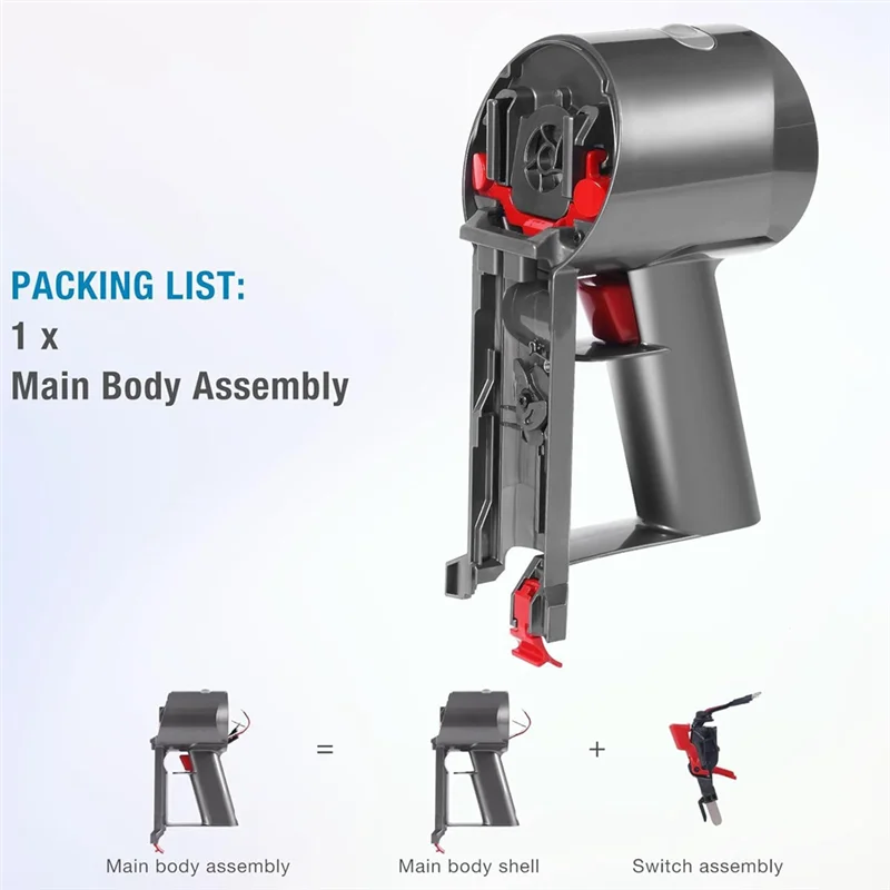 【Hot Cake】 Conjunto de cuerpo principal de repuesto completo para Dyson V8 SV10 con destornillador y herramientas