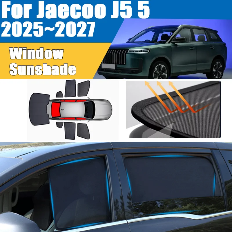 Pare-soleil de voiture pour Jaecoo J5 2025 2026 2027 – Visière en maille anti-UV, isolation thermique, rideau de pare-brise, accessoires auto