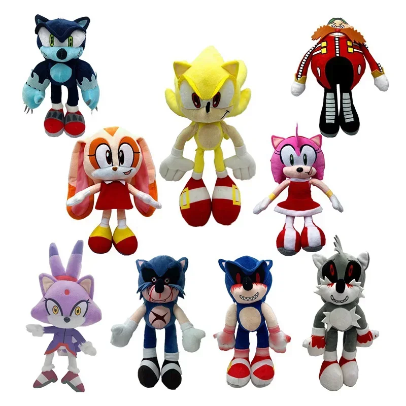 2025 New 25cm Super Sonic Action Doll Plush Toy Hedgehog Model Plush Doll Tarsnak Sofa Plushie Toys for Children's Birthday Gift view 2