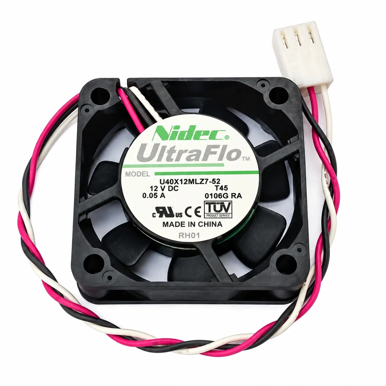 U40X12MLZ7-52 Server Cooling Fan 40x40x10mm 4010 12V 0.05A 4900RPM PWM Tachometer 3-Wire