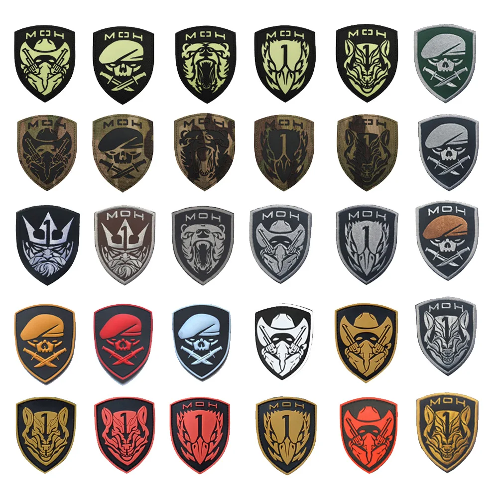 Nieuwe Militaire Fan Lasersnijden Medaille Van Eer Ir Reflecterende Cp Camouflage Magische Armband Glow-In-The-Dark Pvc Rugzak Patch