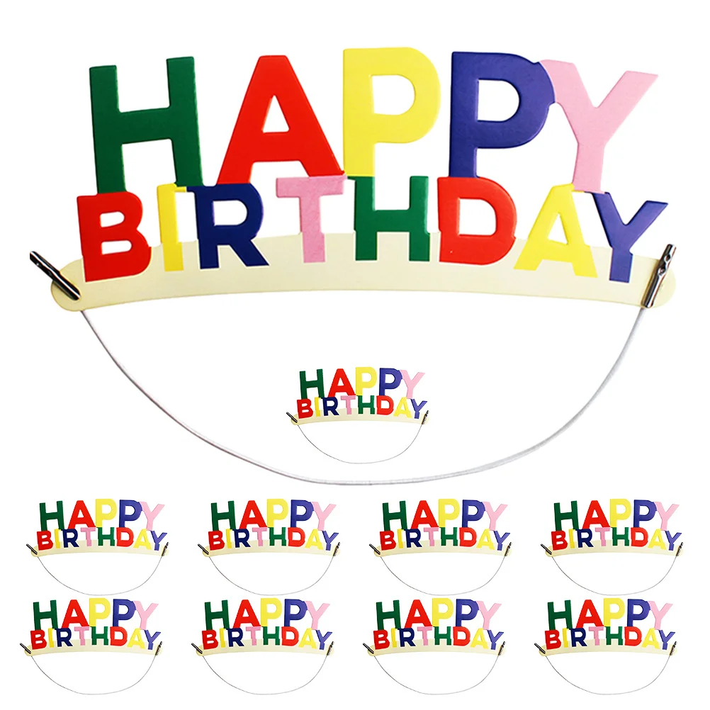 

10Pcs Birthday Headbands Happy Birthday Hats for Colorful Lightweight Party Hairbands Reusable Headbands for