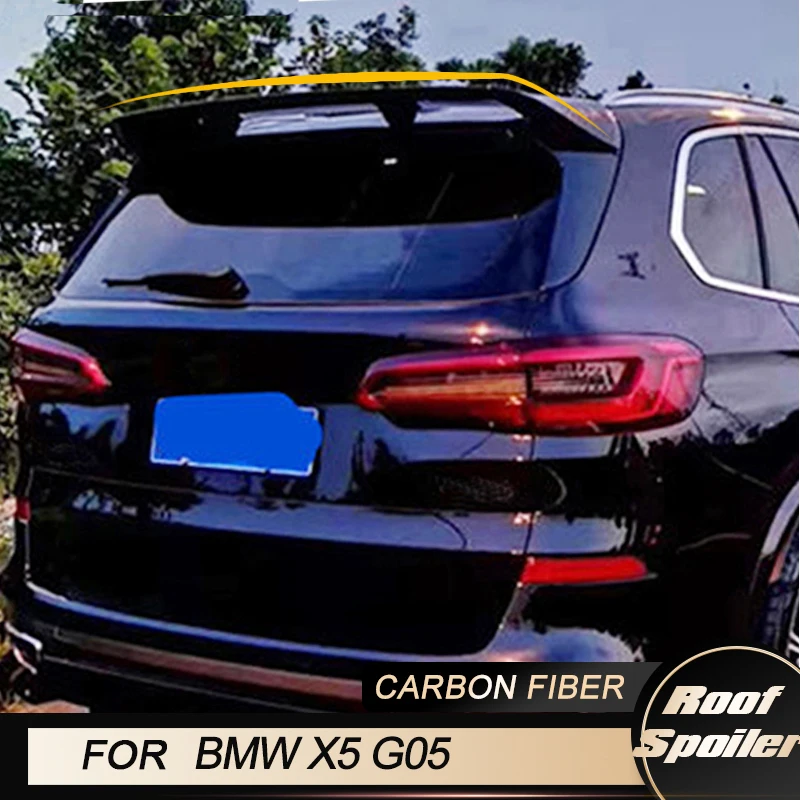 Car Rear Roof Spoiler Wings for BMW X5 G05 M50i Sport Utlity 4-Door 2019-2022 Racing Rear Roof Spoiler Wing Lip Carbon Fiber