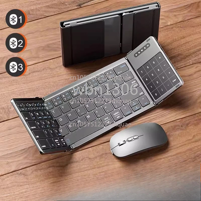 Folding Bluetooth Wireless Keyboard Trackpad Laptop Tablet Phone Office Portable Keyboard