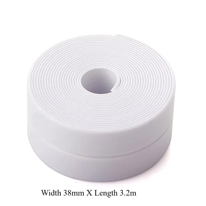 1pc Bathroom Waterproof Wall Stickers Sealing Tapes PVC Adhesive Sealing Strips Sink Edge Tape Kitchen Bathroom Accessories