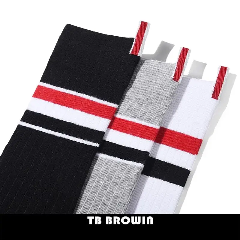 TB Men's Socks Fashion brand RWB Stripes No Show Women's Cotton Street Fashionable Harajuku Stockings