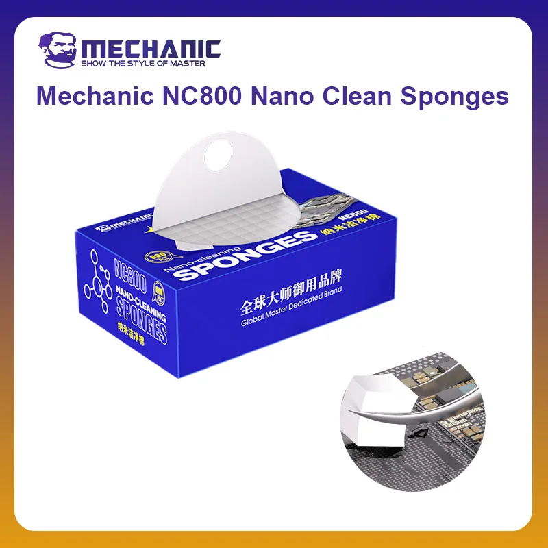 

MECHANIC OFFICIAL NC800 Nano Clean Sponges 800PCS Phone Screen BGA Motherboard Back Cover Glass Camera Cleaning For Phone Repair