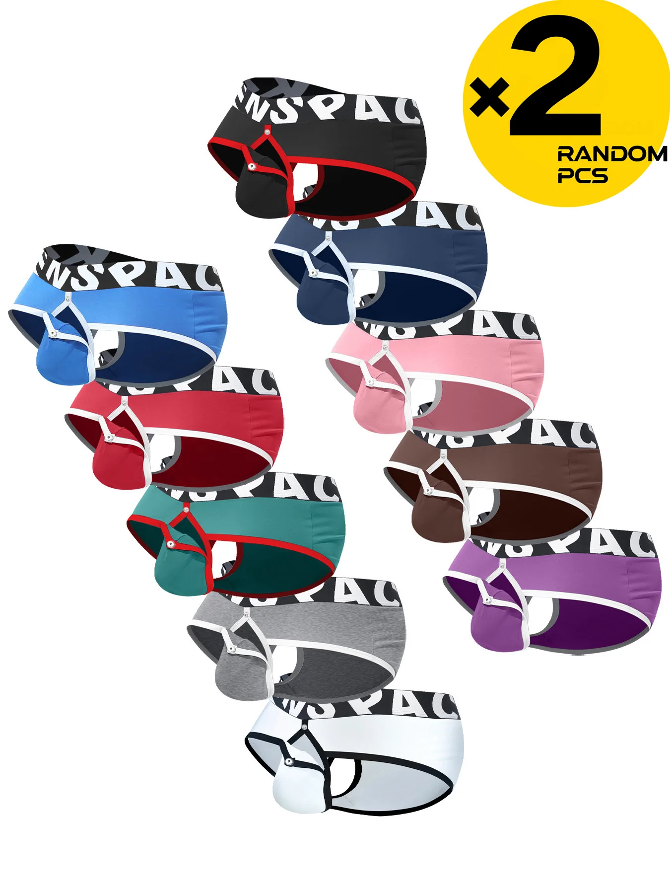 

Мужское нижнее белье с низкой талией, открытые передние трусы, нижнее белье, мужские съемные трусики с открытой спиной, 2 шт., 3 шт., 4 шт., S, M, L, XL