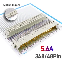 5.08mm Pitch DIN 41612 Connector 3 Rows 48 Positions 5.6A Male Right Angle Female Socket Vertical Through Hole 3x16 Pin DIP