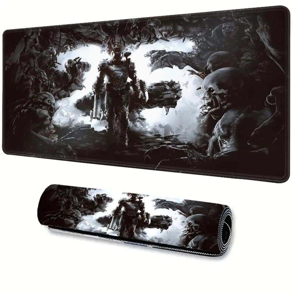 Hot Game D-DOOM E-Eternal Mousepad Gaming Accessories Large MouseMat Gamer XXL Carpet PC Cabinet Tablepad 900x400MM Mausemat Rug view 2