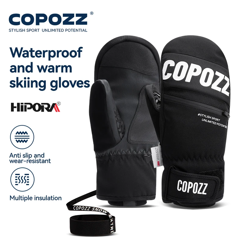 COPOZZ 3M Thinsulate Thick  Teenage Professional Snowboard Ski Gloves Windproof Winter Warm Thermal Snow Mittens Snowmobile
