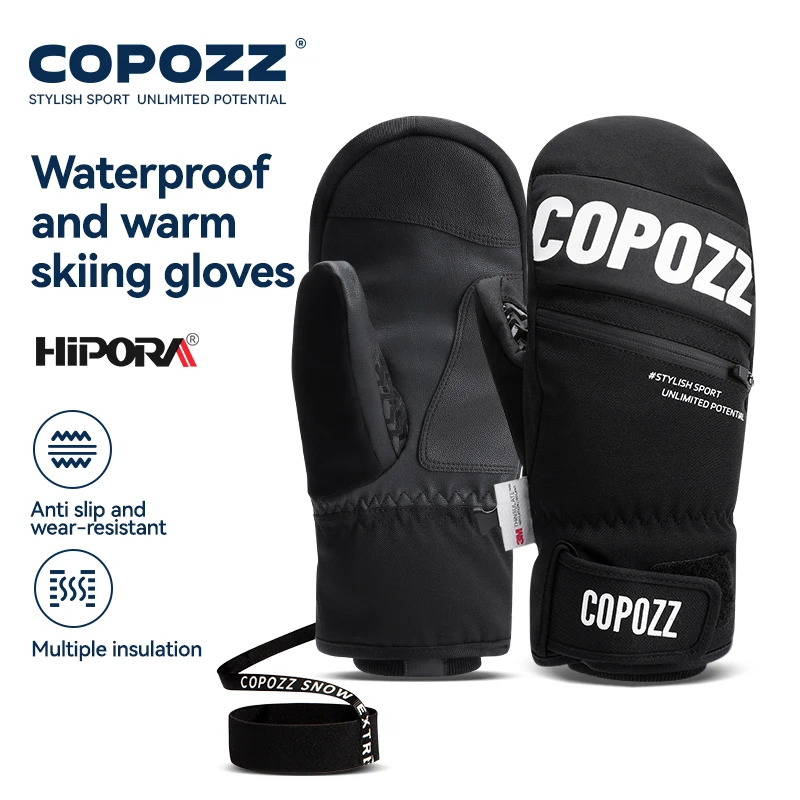 COPOZZ 3M Thinsulate grueso adulto adolescente profesional Snowboard guantes de esquí a prueba de viento invierno cálido guantes térmicos para nieve