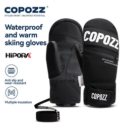 COPOZZ 3M Thinsulate Dicke Erwachsene Teenager Professionelle Snowboard-Skihandschuhe Winddicht Winter Warme Thermo-Schneefäustlinge Schneemobil