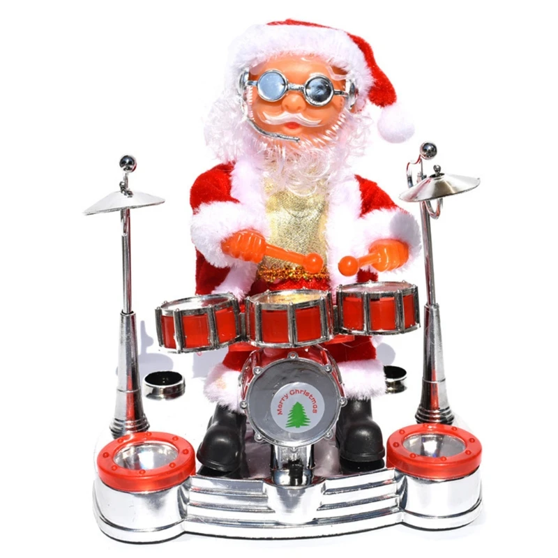 77HD Electric Christmas toy Electric Santa Blowing Saxophone for Doll Stage Drumming Music Old Man Child Toy Interactive Toy