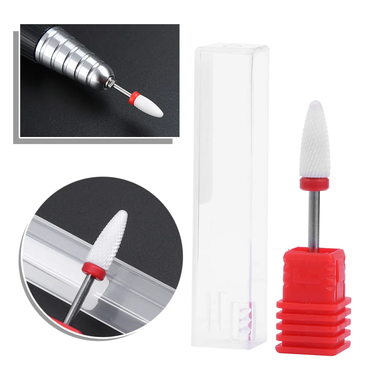 

Ceramic Alloy Nail Drill Bit Small Cuspidal Shape Remove Dead Skin Reshape Nails Nail Grinding Head Manicure Tool