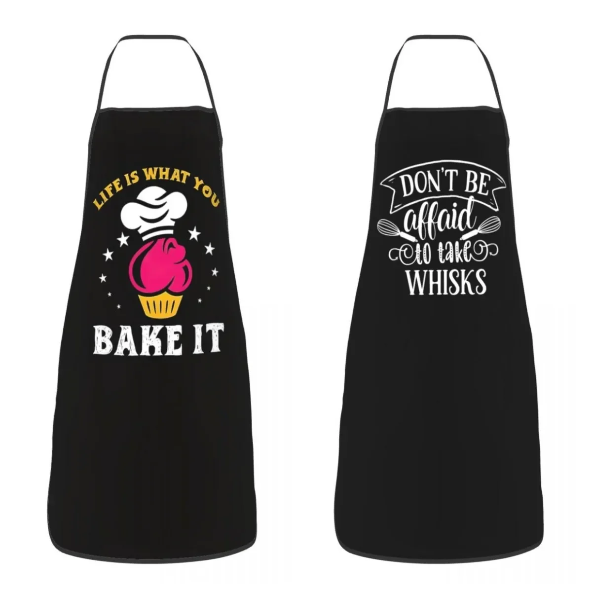 Life Is What You Bake It Bib Apron Adult Women Men Chef Tablier Cuisine for Cooking Kitchen Funny Couples Gift Painting