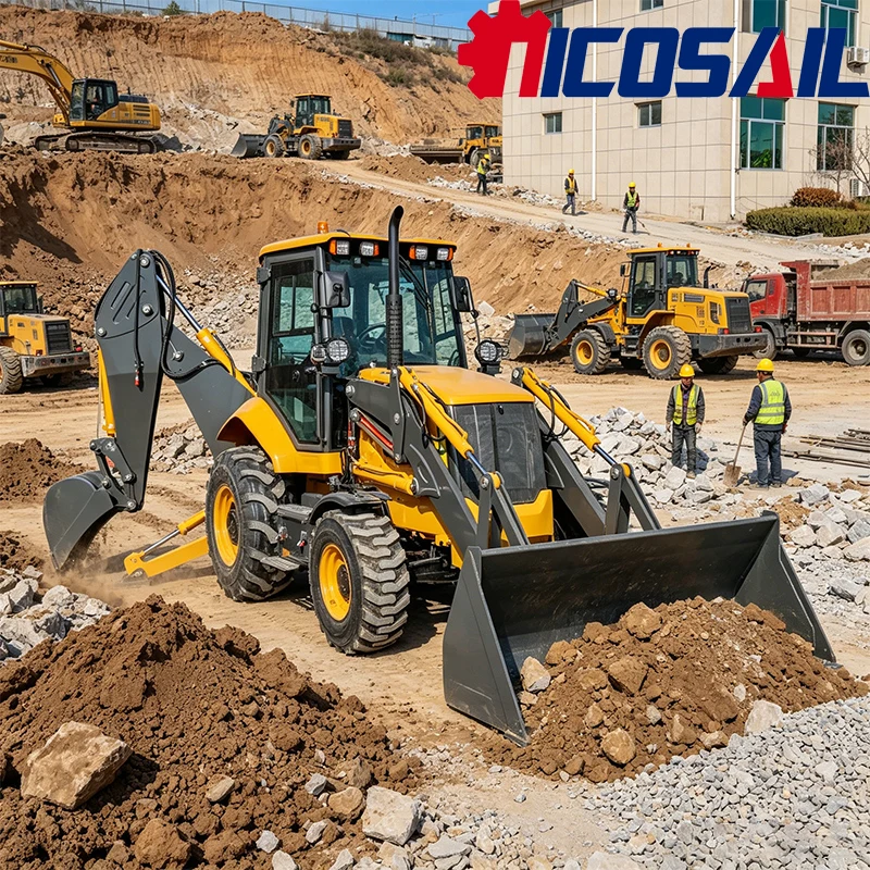 

New 4WD Four Wheel Backhoe Loader CE EPA Approved Customizable High Quality Trustworthy For Outdoor Engineering Operation