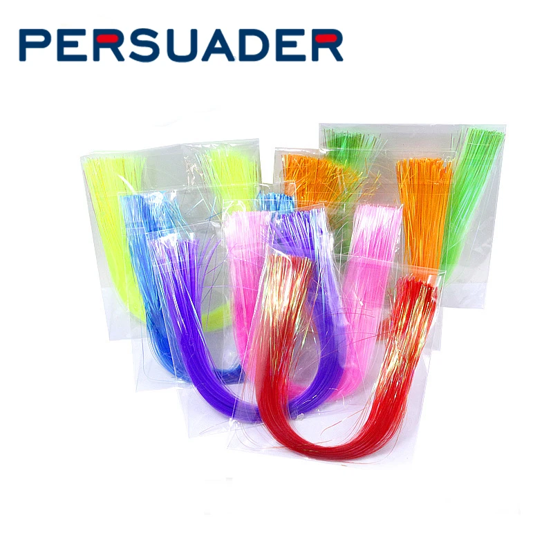 Tinsel plano para pesca en agua salada, 5 paquetes de fibras de cebo de mosca de ala de hielo, 8 colores opcionales, streamer de Ninfa, materiales de pesca con mosca