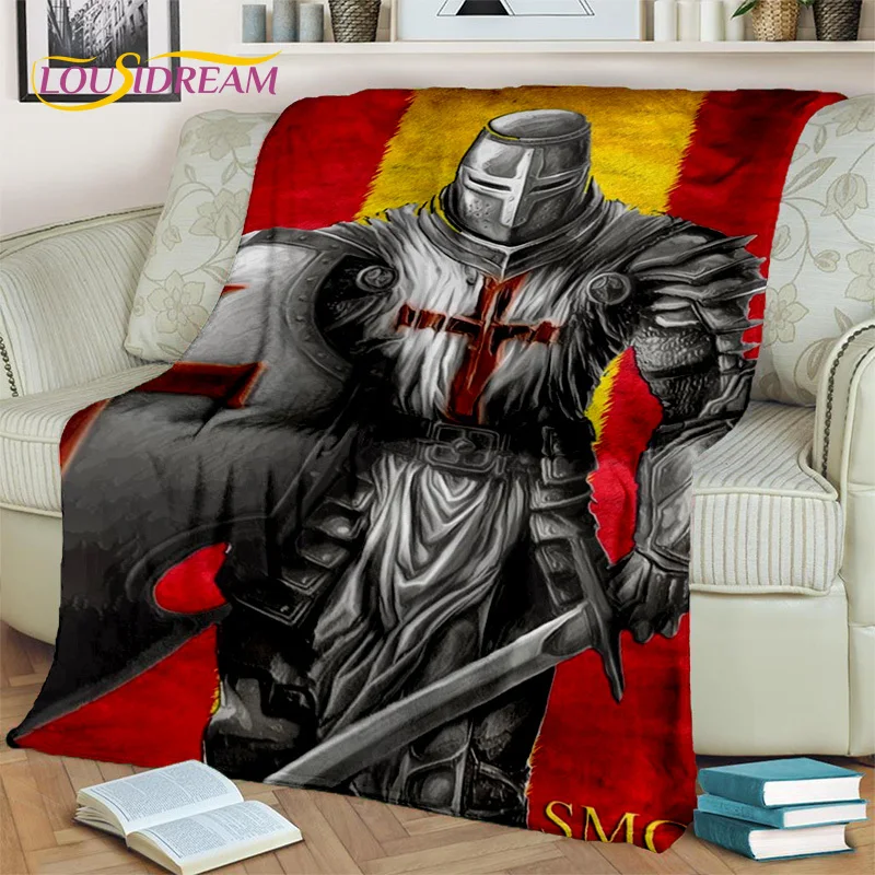 

Cartoon Templar Cavalier Knight Crusaders Blanket,Soft Throw Blanket for Home Bedroom Bed Sofa Picnic Travel Office Blanket Kids