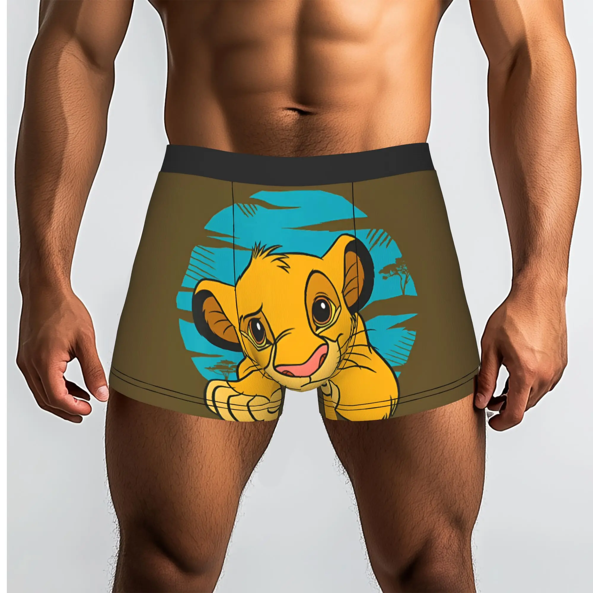Custom The Lion Cartoon K-Kings Underwear Men Print Anime Boxer Shorts Panties Briefs Breathable Underpants