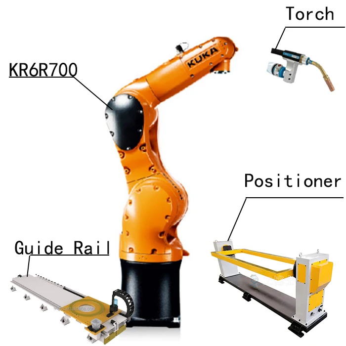 High Accuracy  Robot Arm 6 Axis KR6 R700 Welding Robotic Arm with  Welding Positioner for Welding Robot Application