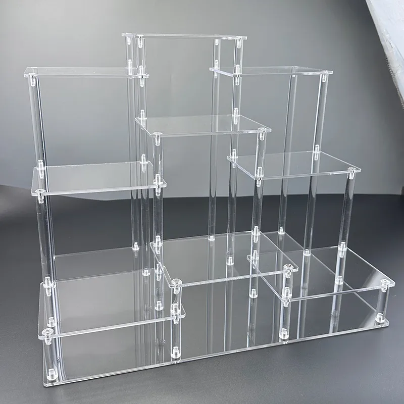Acrylic ladder frame transparent figure doll model toy teapot perfume display stand bogu layered height increase frame