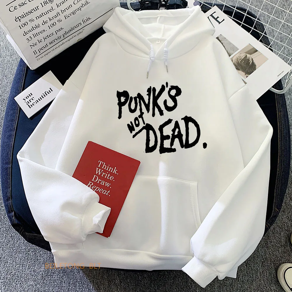 

Punks Not Dead Hoodie With Hooded Fashion Korean Style Sweatshirt Funko Pop Casual Fleece Clothes Sudaderas Grunge Punk Hoody