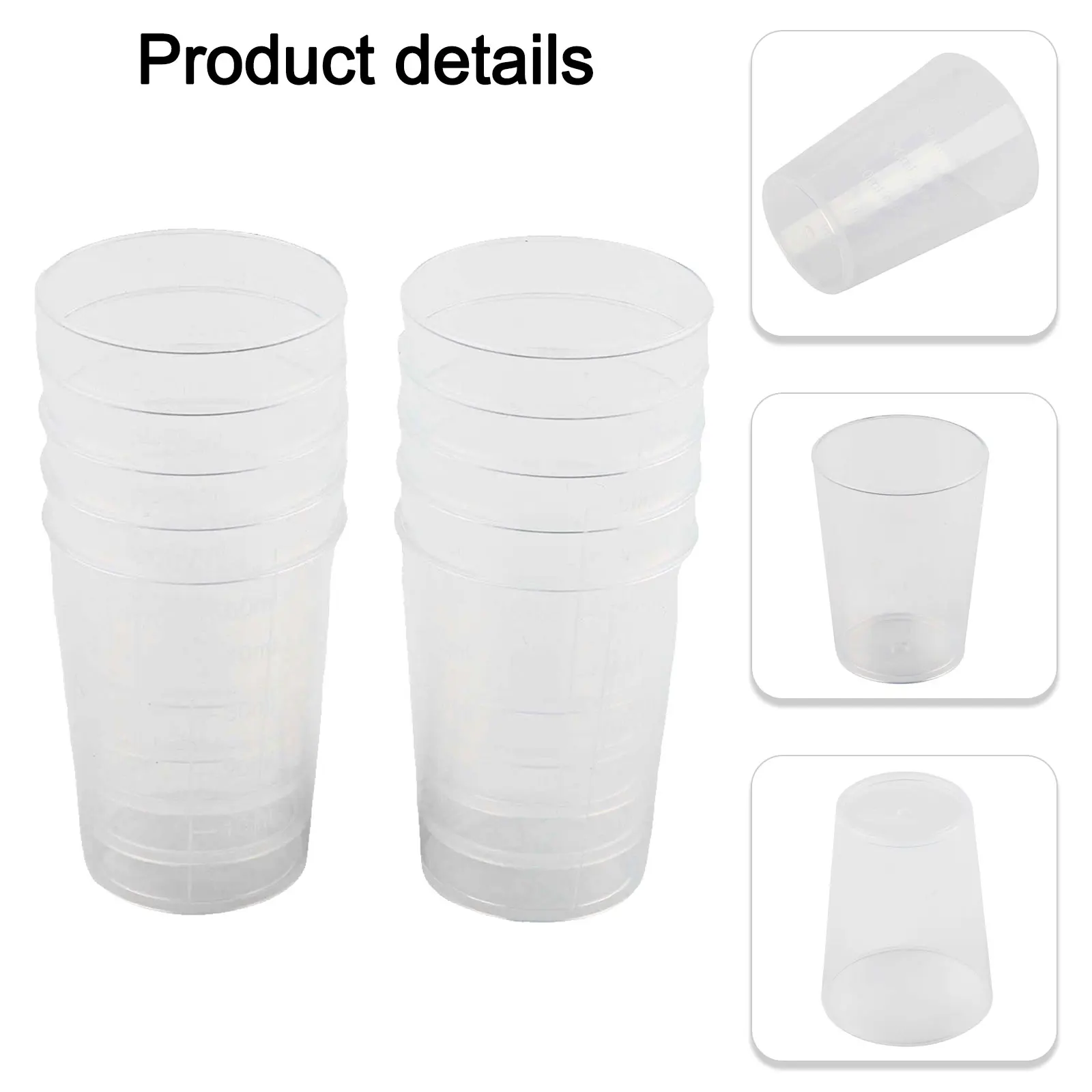 

10pcs 50ml Transparent Clear Plastic Medicine Graduated Measuring Cup Container Household Merchandises Tableware Accessories