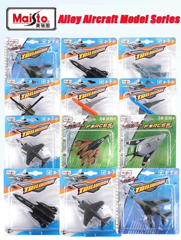 Original Maisto 1:64 Helicopter Fighter Bomber Mig Raptor Boeing Alloy Model Airplane Toys Military Aircraft Models Collectible