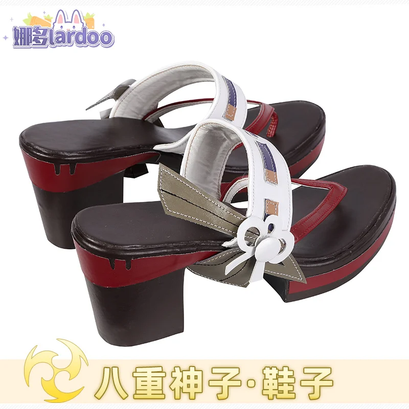 Costume Parties Wigs Nado Genshin Impact Cos Eight Layer Cosplay Shoes Flip Flops Platform Thick Heel Up Outfits