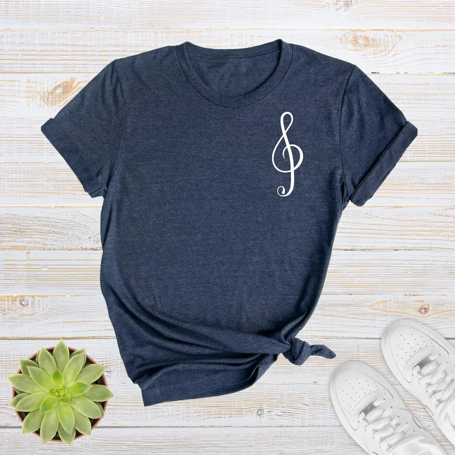 Minimal Treble Clef T Shirt Cute Music Musician Conductor Aesthetic