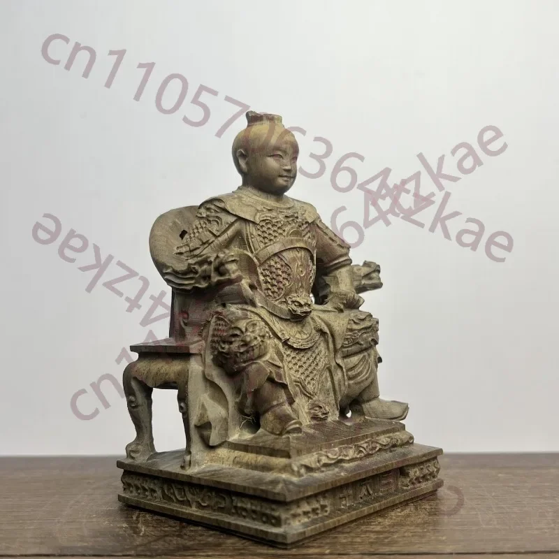 Hand-Carved Agarwood Nezha Statue - 3.9