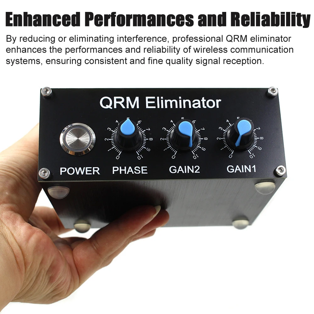 QRM Eliminator X-Phase Built-in PTT Control 1-30 MHz HF Band QRM Eliminator Aluminum Alloy QRM Canceller Radio TV Broadcast