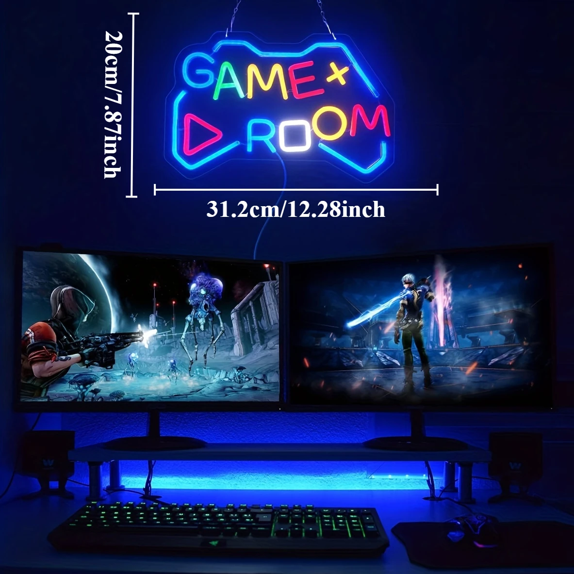 LED Neon Light Game Room Neon Sign for Wall Decor USB Powered for Bedroom Bar Shop Game Room Man Cave Decor Gifts for Game Lover