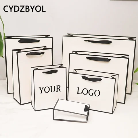 CYDZBYOL 10 Pcs Custom Logo Packaging For Small Businesses Valentines Day Gift Luxury Bag Wedding Birthday Packge Bag Custom