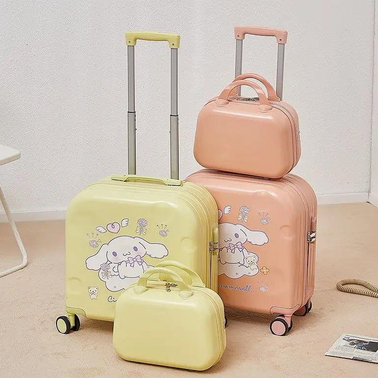 Sanrio Cinnamoroll valigia ragazza cuore Kawaii Anime Mini 18 pollici Password Box Cartoon Cute 20 pollici Trolley Box Light Kid Gift