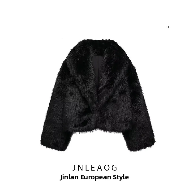 JNLEAOG ort Artificial Fur Effect Jaet Women's Street Sle Loose Fit Youth Faion Autumn New Arrival 638260 800