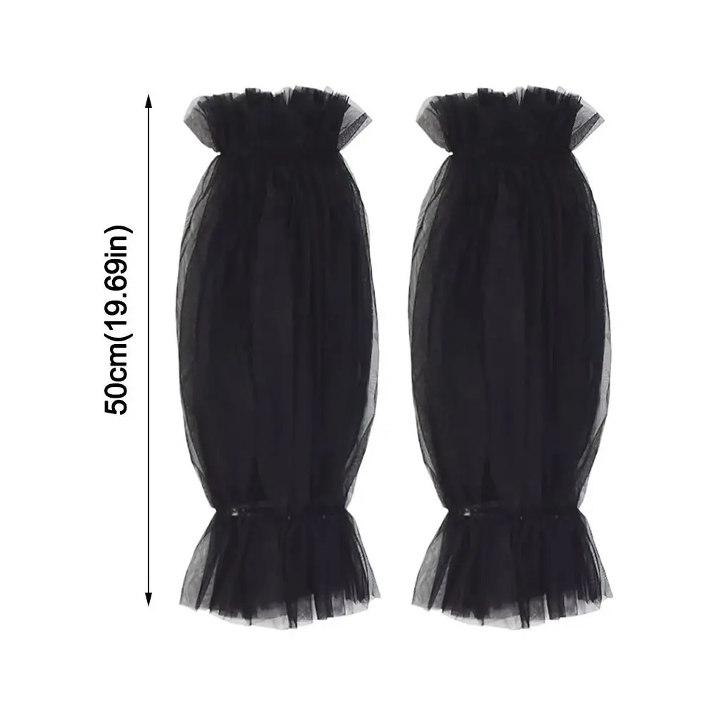 Elegant Detachable Bridal Arm Sleeves Elastic Cuff Breathable Pleated Wedding Arm Covers Lantern Long Sleeves Wedding Party