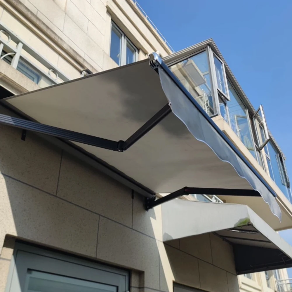 

Waterproof Awning Aluminum Alloy Full Cassette Retractable Remote Control Garden Terrace Shade Weather Resistant