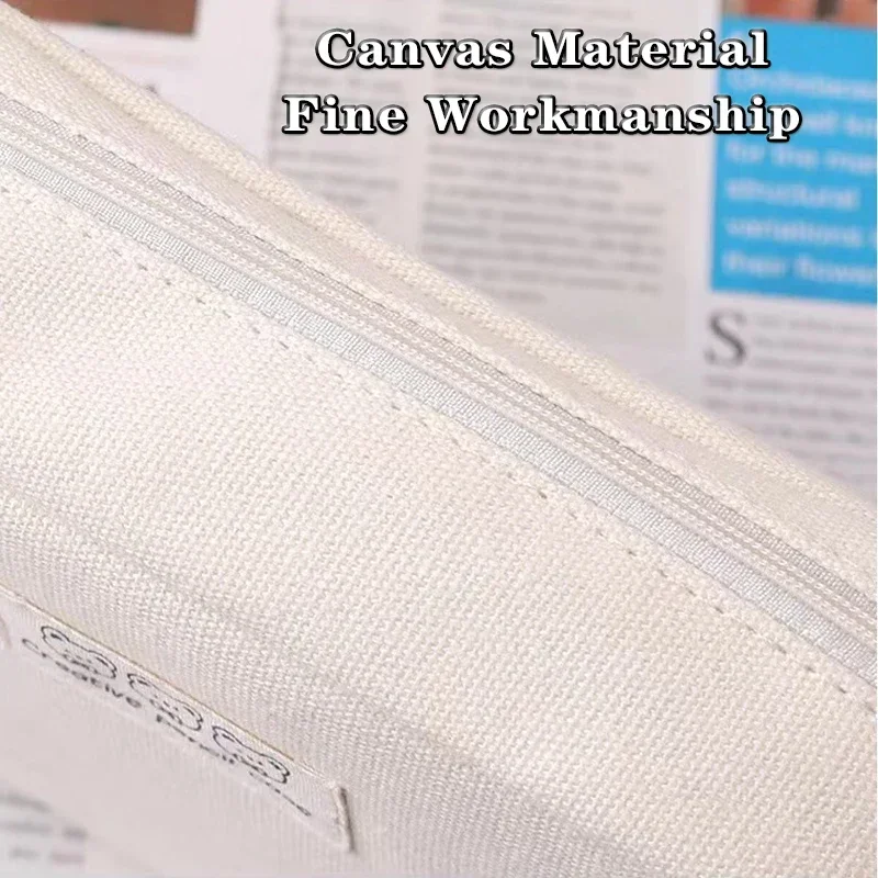 حقيبة أقلام رصاص ذات سعة كبيرة للغاية ، قماش كاواي ، فتحة 90 درجة ، حقيبة مستحضرات تجميل عالية الجودة ، أدوات مكتبية للطلاب ، مستلزمات مدرسية #3