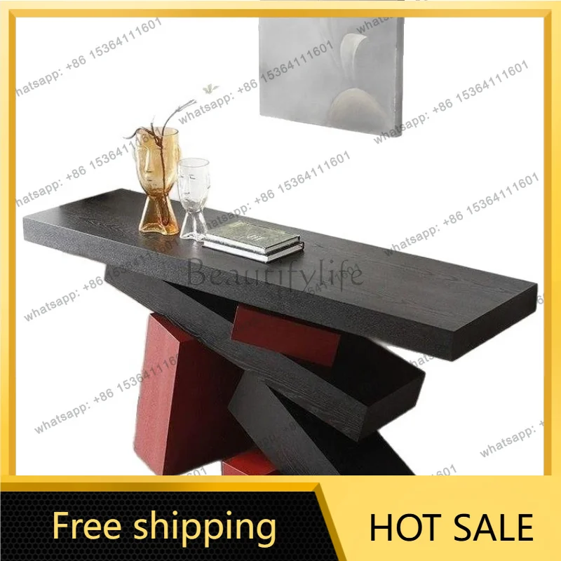 Zj. Antique entrance solid wood entry cabinet table modern simple living room decoration cabinet