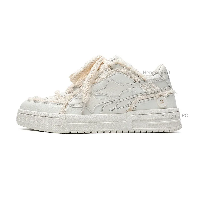 Vrouwen Sneakers Man Retro Ster Y2K Wit Leer Punk Rap Straat Schoenen voor Mannelijke Mode Skate Schoenen Paar Casual Schoenen Tennis