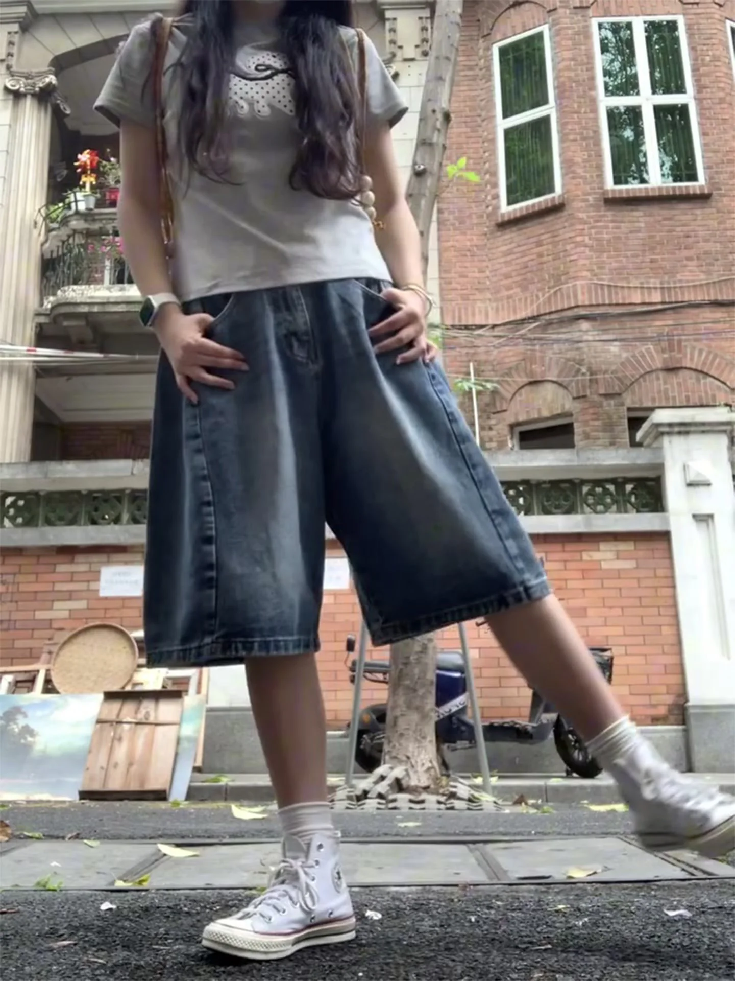 

Summer 2026 American Style Five-Point Short Jeans Women's Loose Slimming Narrow Version High Waist Denim Shorts Casual Vintage